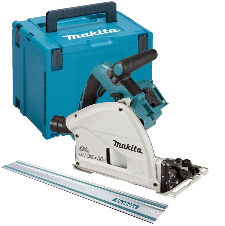 Makita DSP600ZJ Twin 18V LXT Brushless 165mm Plunge Saw + Guide Rail