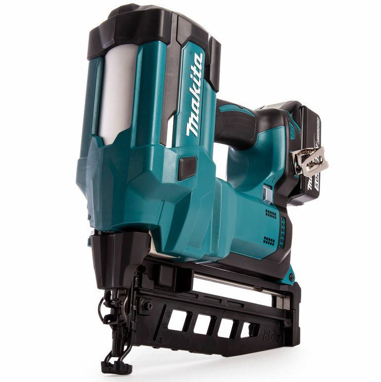 Makita DBN600RTJ 18V Second Fix 16Ga Straight Finish Nailer With 2 x 5.0Ah Batteries Charger In Case