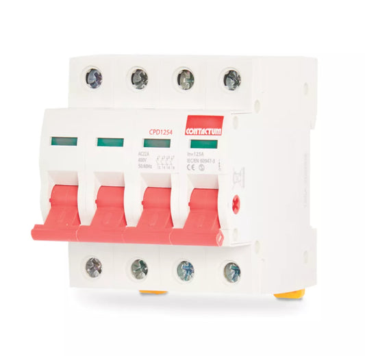 CONTACTUM DEFENDER 125A TP & N 3-PHASE ISOLATOR SWITCH (501HE)