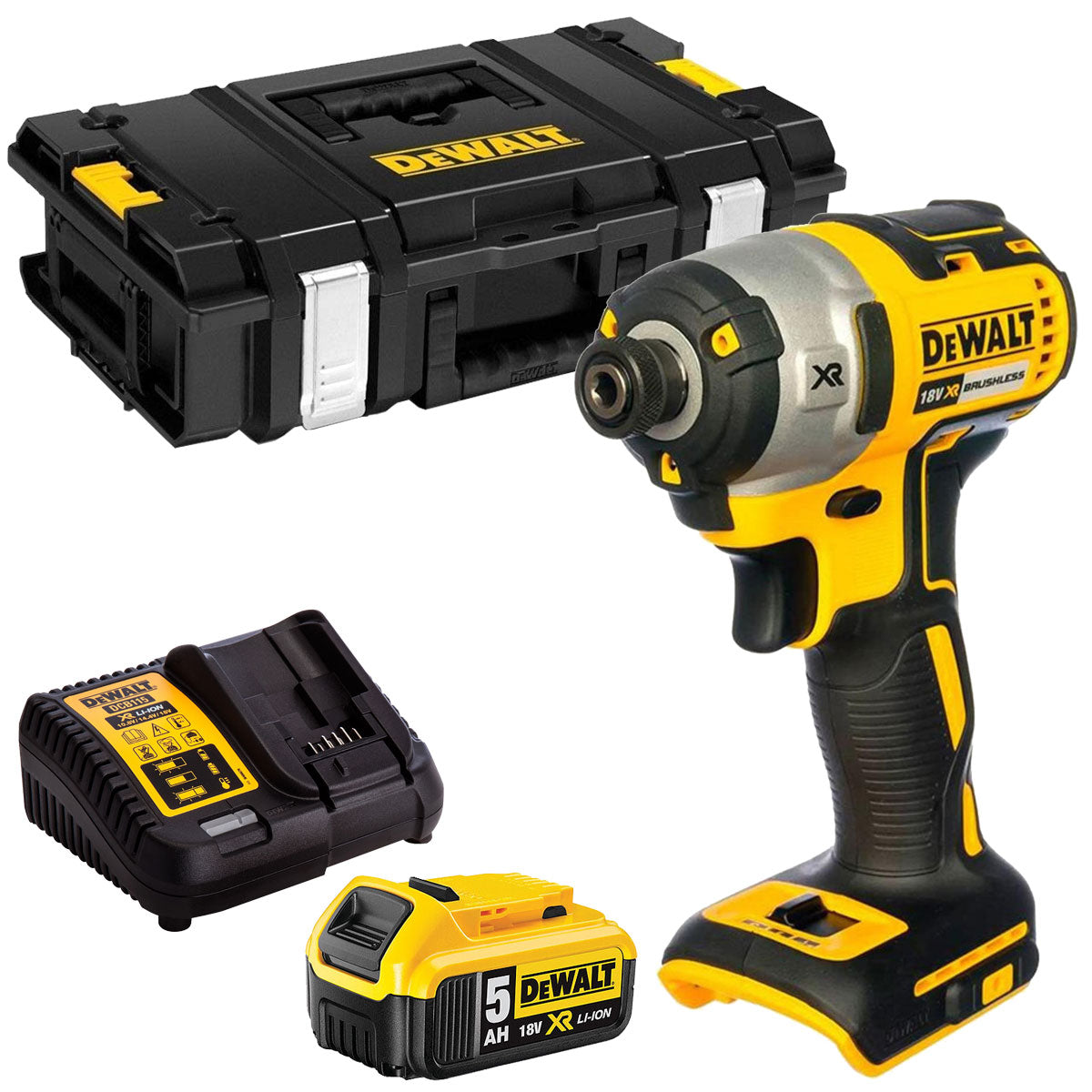 DeWalt DCF887N 18V Brushless Impact Driver with 1 x 5.0Ah Battery Charger & Case