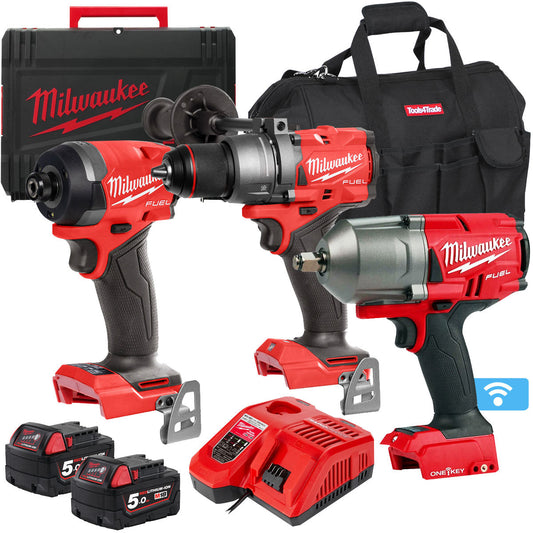 Milwaukee 18V 3 Piece Power Tool Kit with 2 x 5.0Ah Batteries T4TKITM-109