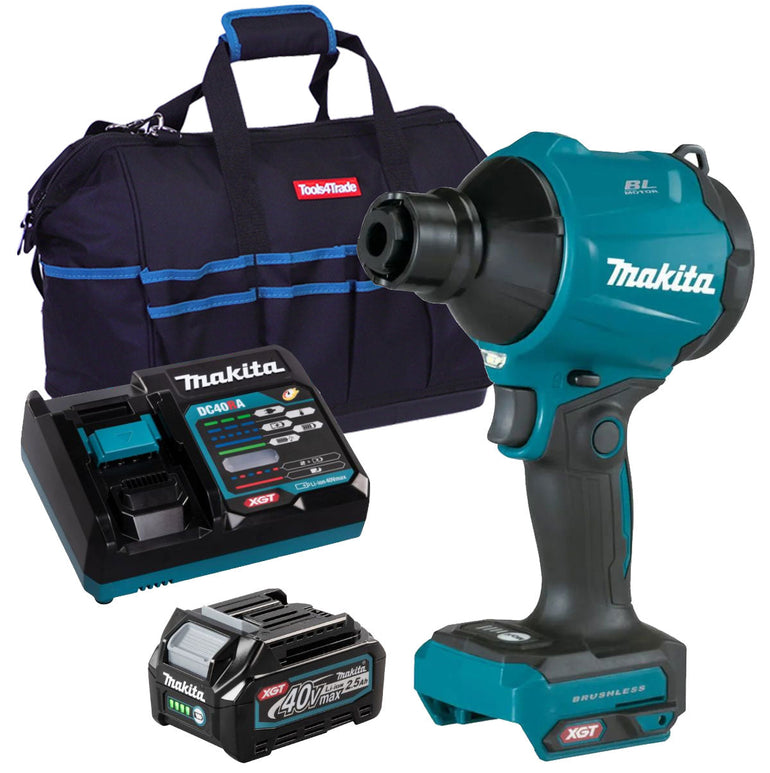 Makita AS001GZ 40V Brushless Dust Blower With 1 x 2.5Ah Battery Charger & Bag