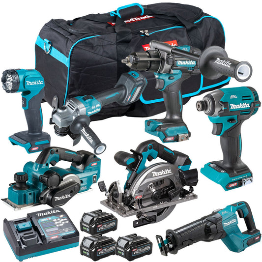 Makita 40V XGT 7 Piece Brushless Power Tool Kit with 3 x 2.5Ah Battery T4TKIT-16050