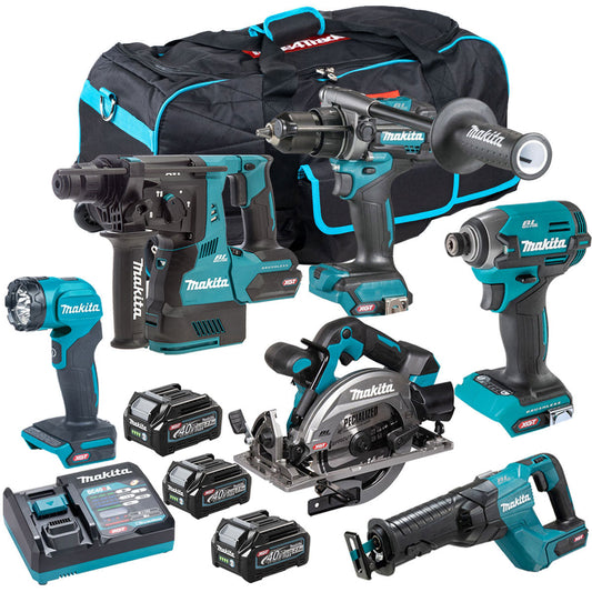 Makita 40V XGT 6 Piece Brushless Power Tool Kit with 3 x 2.5Ah Battery T4TKIT-16051