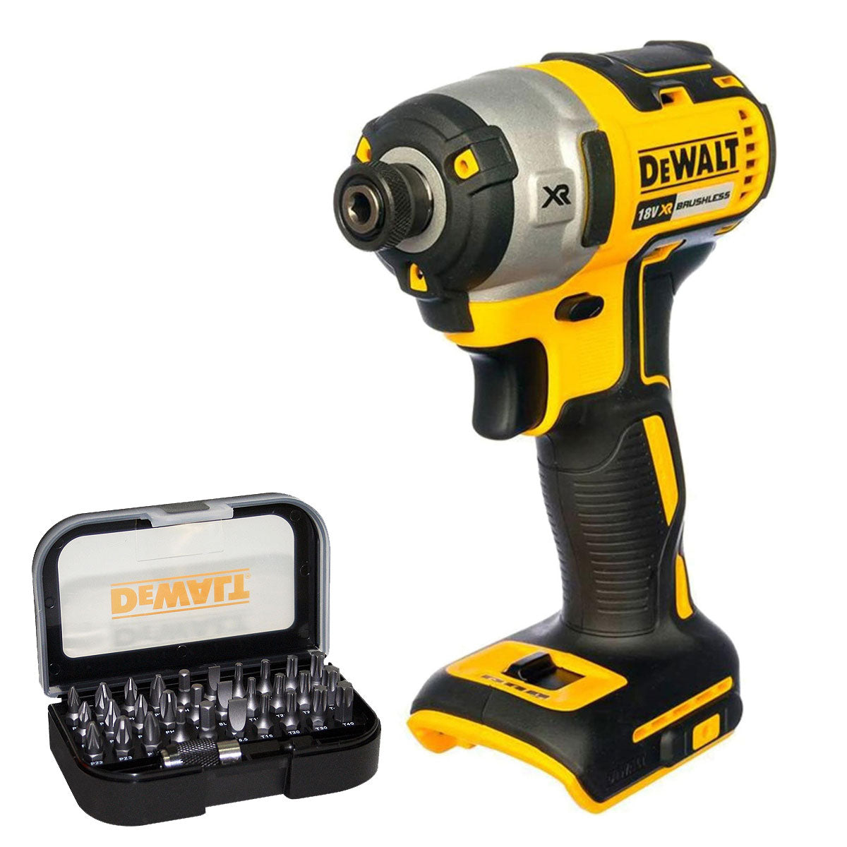 DeWalt DCF887N 18v Brushless Impact Driver with 31 Piece Screwdriver Bit Set & Holder