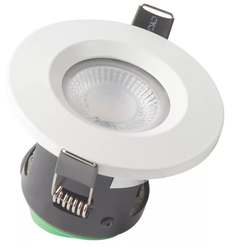 4LITE FIXED FIRE RATED LED CCT DOWNLIGHT MATT WHITE 7W 601 - 800LM