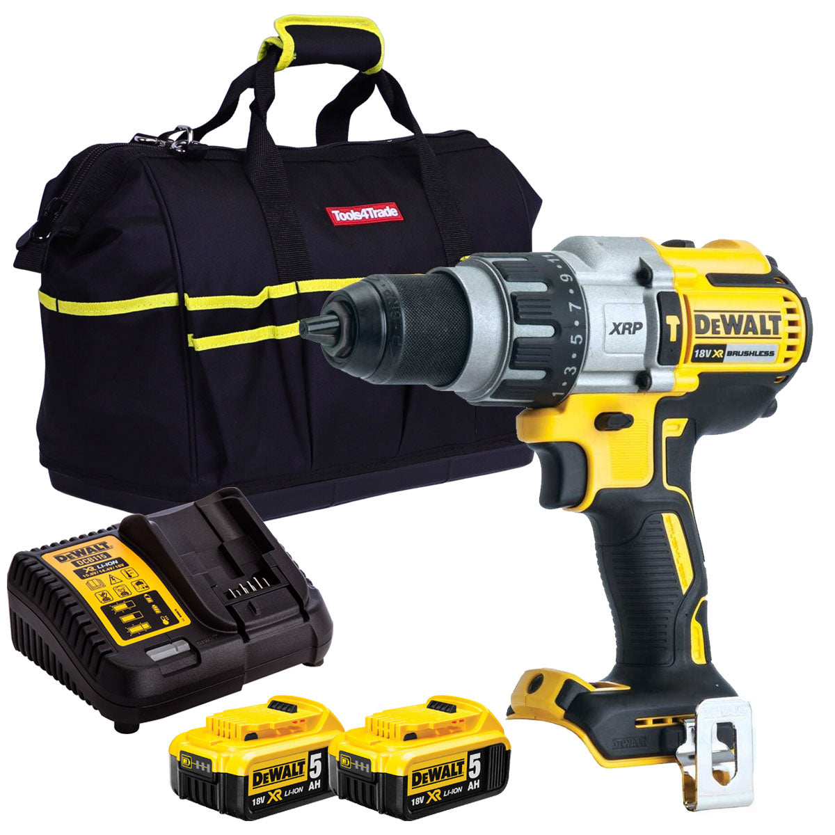 Dewalt DCD996N 18V Brushless Combi Hammer with 2 x 5.0Ah Batteries & Charger in Bag