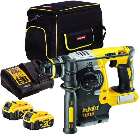 DeWalt DCH273N 18V Brushless SDS+ Rotary Hammer Drill with 2 x 5.0Ah Batteries & Charger in Bag