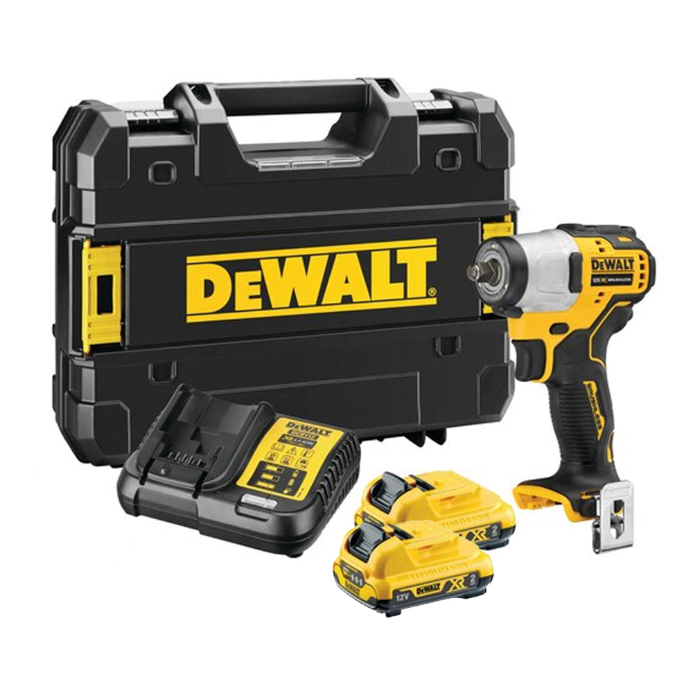 Dewalt DCF902D2 12V Brushless 3/8'' Impact Wrench with 2 x 2.0Ah Battery Charger & Case