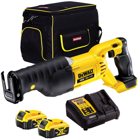 DeWalt DCS380N 18V Reciprocating Saw with 2 x 5.0Ah Battery & Charger in Bag