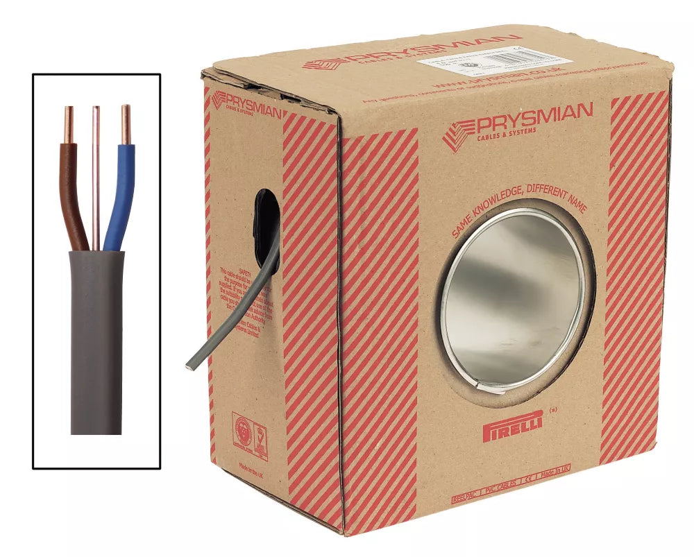 PRYSMIAN 6242Y GREY 6MM² TWIN & EARTH CABLE 50M DRUM
