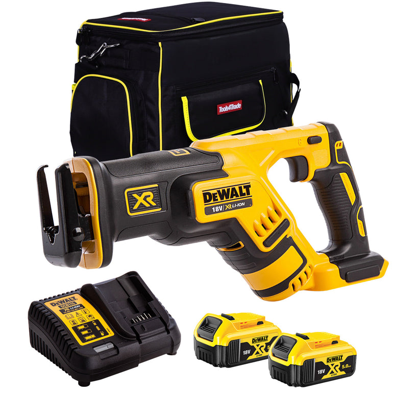 DeWalt DCS367N 18V Brushless Reciprocating Saw with 2 x 5.0Ah Batteries & Charger in Bag