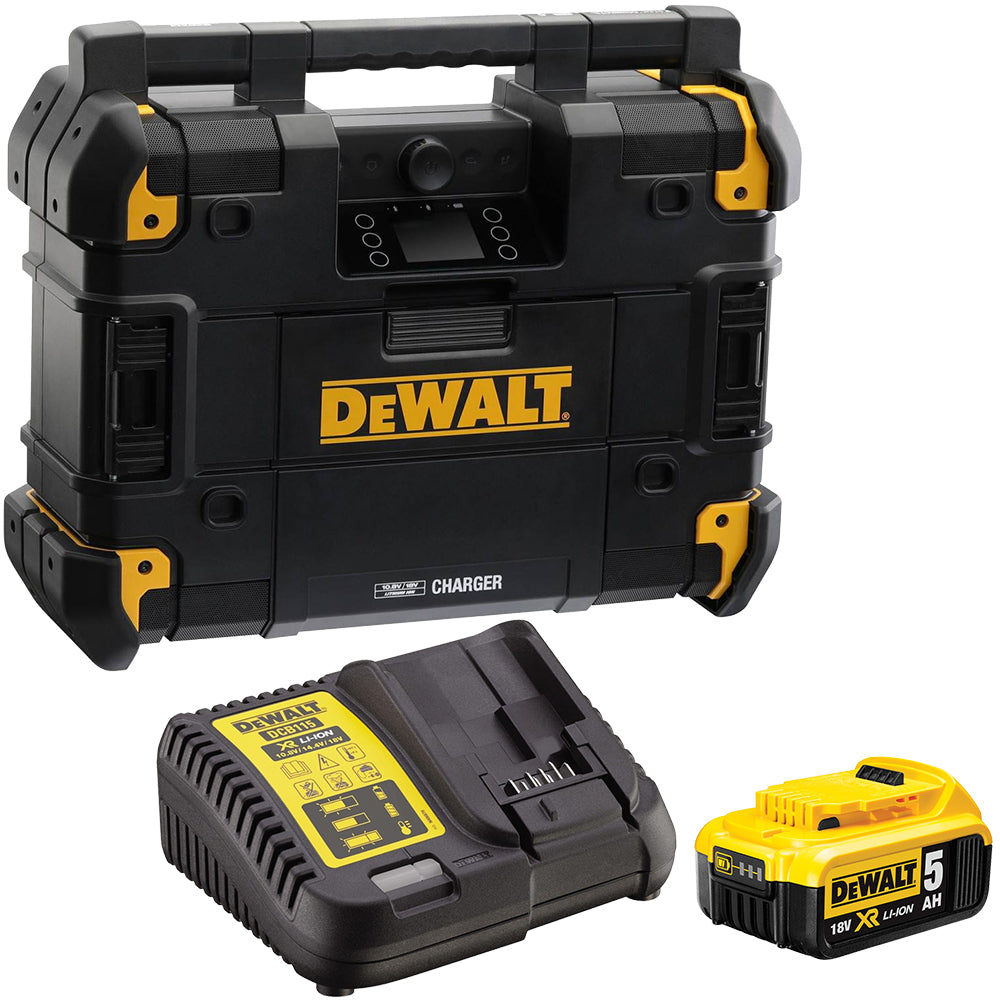 Dewalt DWST1-81079 18V Bluetooth DAB / FM / AM TSTAK Jobsite With 5.0Ah Battery & Charger