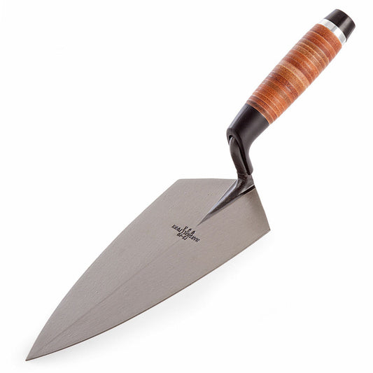 Marshalltown 19L 10in Pattern Brick Trowel Leather Handle M1910L