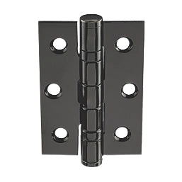 SMITH & LOCKE BLACK GRADE 7 FIRE RATED BALL BEARING HINGES 76MM X 51MM 2 PACK