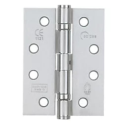 ECLIPSE SATIN CHROME GRADE 13 FIRE RATED BALL BEARING HINGES 102MM X 76MM 2 PACK