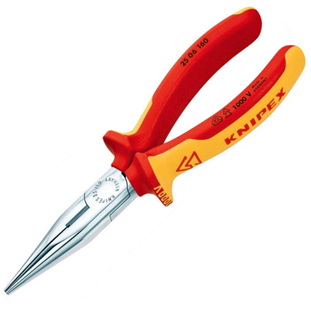 Knipex 160mm VDE Snipe Nose Side Cutting Pliers (Radio) KPX2506160