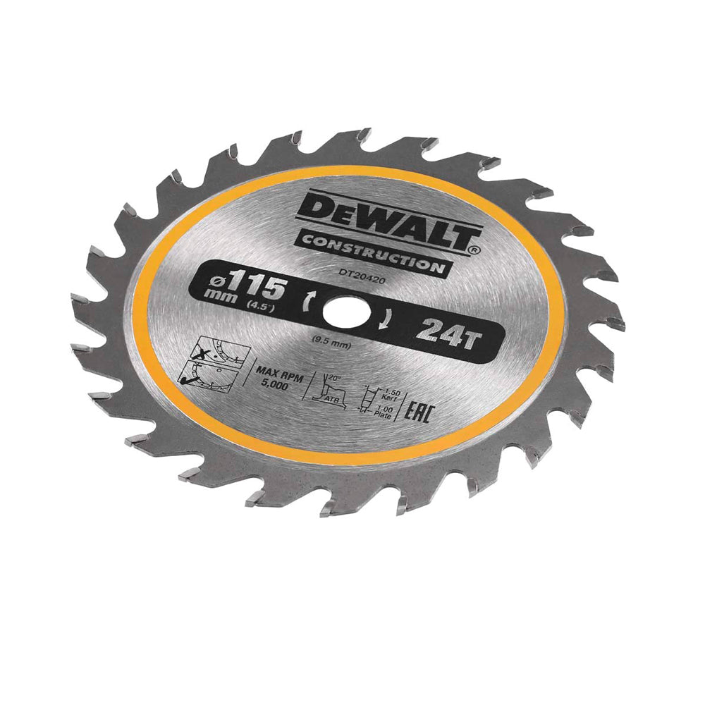 Dewalt 115mm 24T TCT Circular Saw Blade DT20420