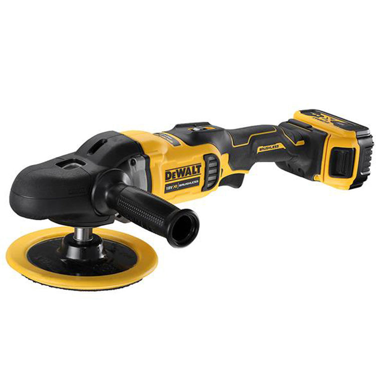 Dewalt DCM849P2 18V Brushless XR Rotary Polisher With 2 x 5.0Ah Batteries Charger & Bag