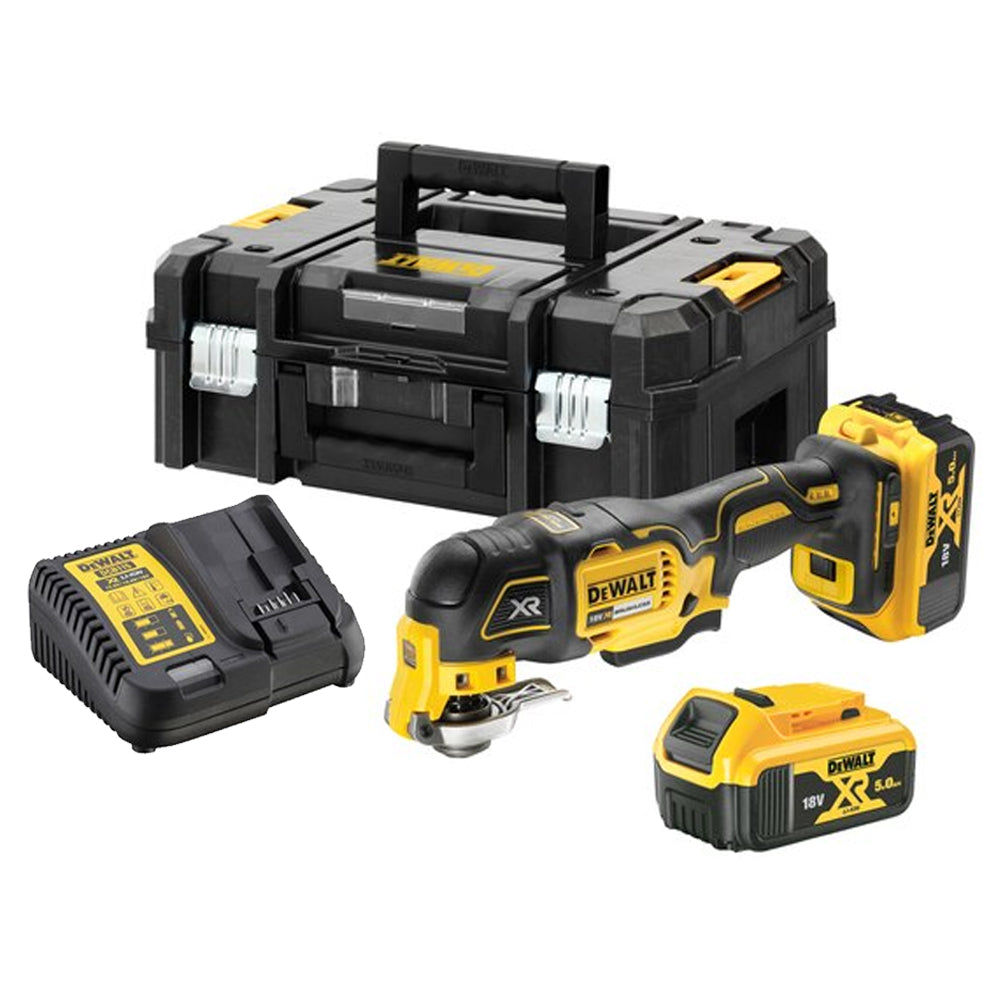 Dewalt DCS356P2 18V XR Brushless Oscillating Multi-Tool With 2 x 5.0Ah Batteries Charger In Case