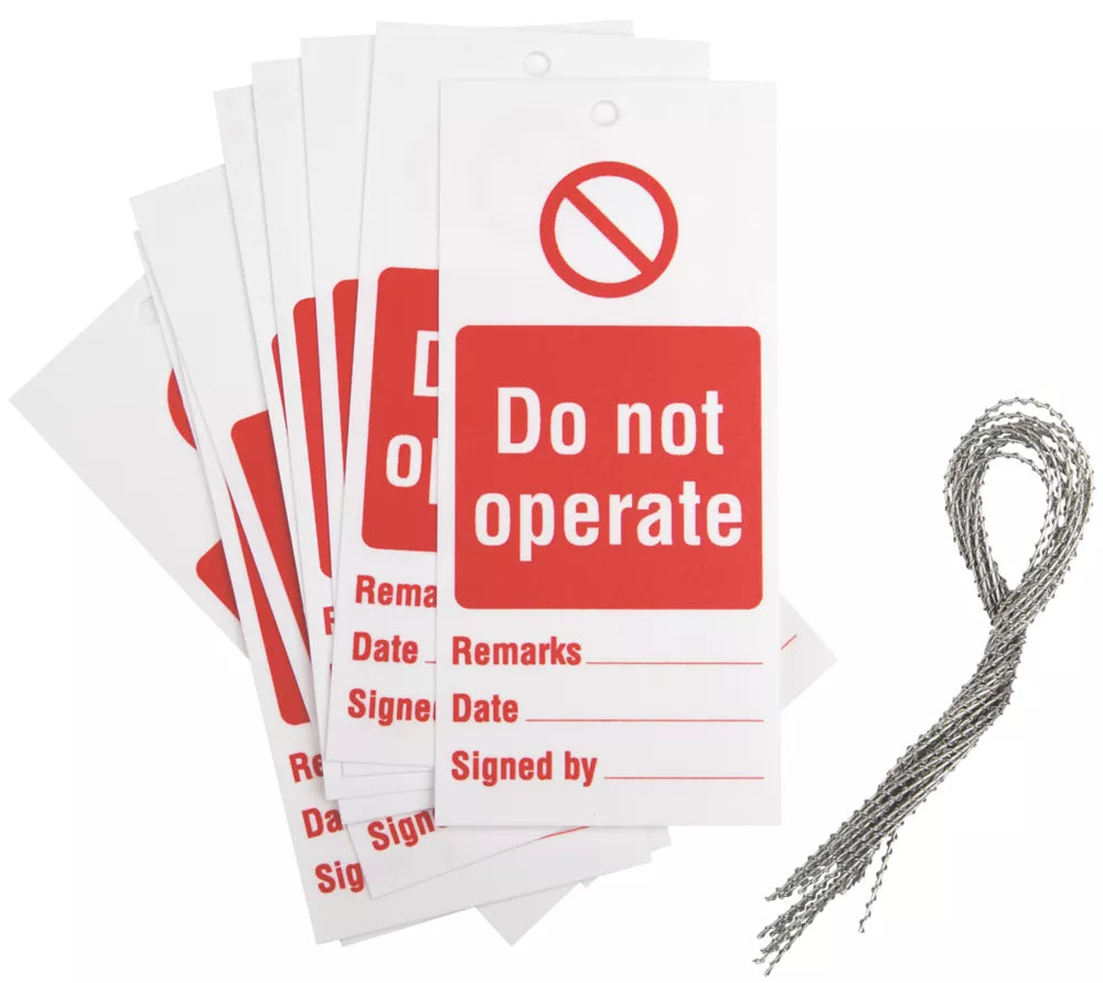 'DO NOT OPERATE' SAFETY MAINTENANCE TAGS 10 PACK