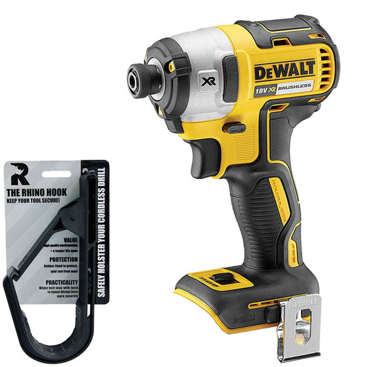 DeWalt DCF887N 18V Li-ion Brushless Impact Driver Body with Rhino Hook Tool Belt