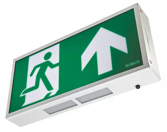 ROBUS MAINTAINED OR NON-MAINTAINED EMERGENCY LED EXIT BOX WITH UP ARROW 4.2W 17-45LM