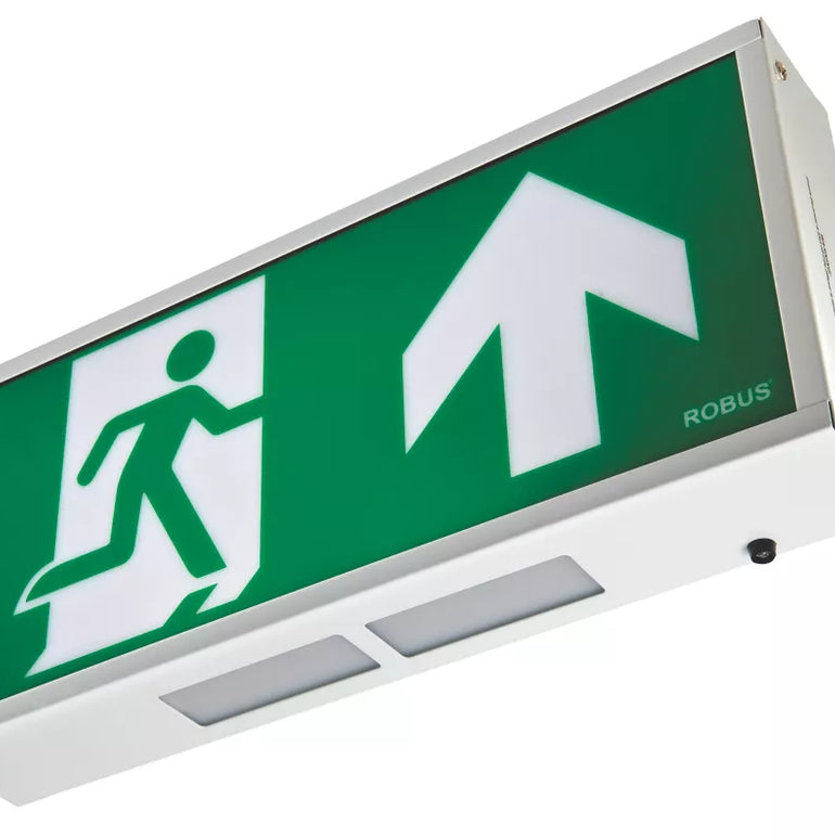 ROBUS MAINTAINED OR NON-MAINTAINED EMERGENCY LED EXIT BOX WITH UP ARROW 4.2W 17-45LM