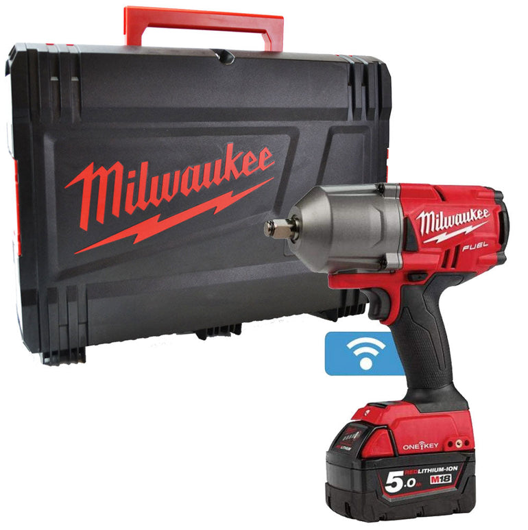 Milwaukee M18ONEFHIWF12-0 18V Brushless Impact Wrench with 1 x 5.0Ah Battery & Case