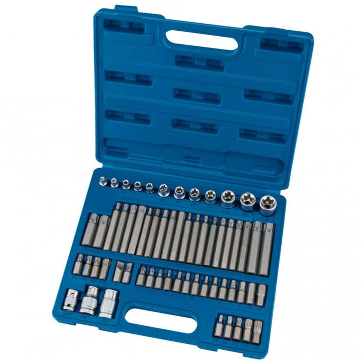 Draper Square Drive Mechanics Socket and Bit Set 61 Piece 3/8" 1/2" 63376