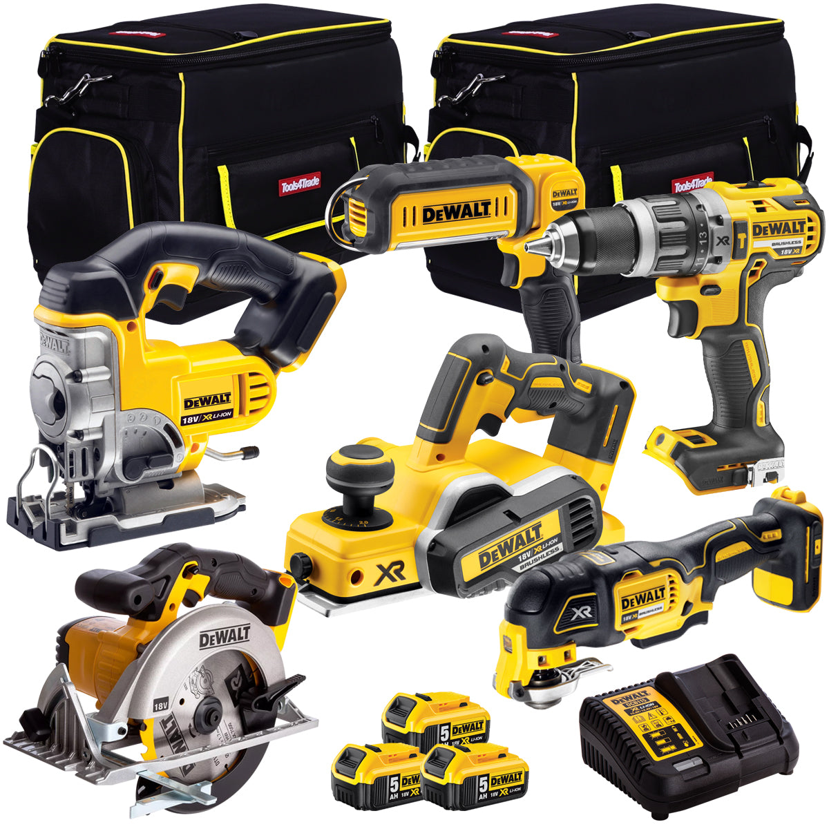 Dewalt DCK665P3TB 18V 6 Piece Combo Kit with 3 x 5.0Ah Batteries Charger & Bag