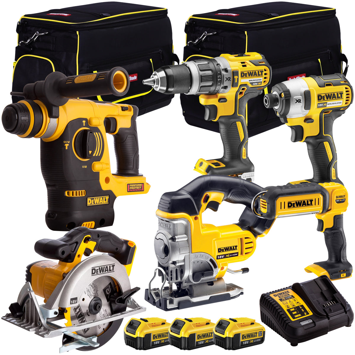 Dewalt DCK699M3TB 18V 6 Piece Combo Kit with 3 x 4.0Ah Batteries Charger & Bag