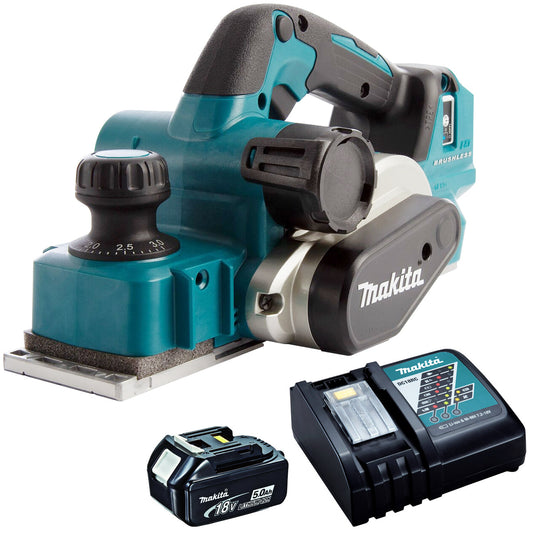 Makita DKP181Z 18V Li-ion Brushless 82mm Planer with 1 x 5.0Ah Battery & Charger