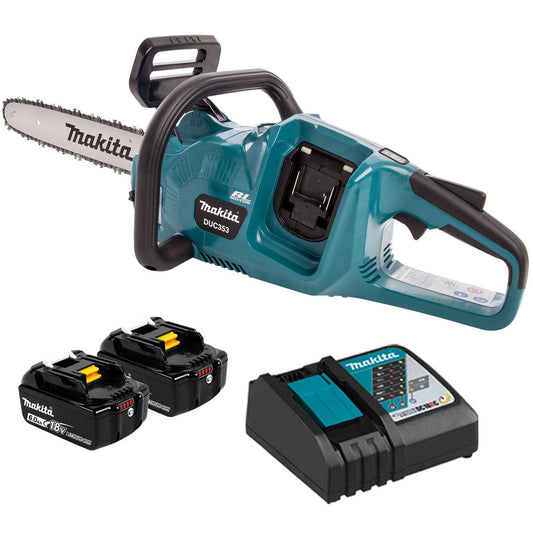 Makita DUC353Z 36V Brushless Chainsaw with 2 x 6.0Ah Battery & Charger