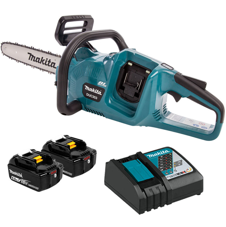 Makita DUC353Z 36V Brushless Chainsaw with 2 x 6.0Ah Battery & Charger