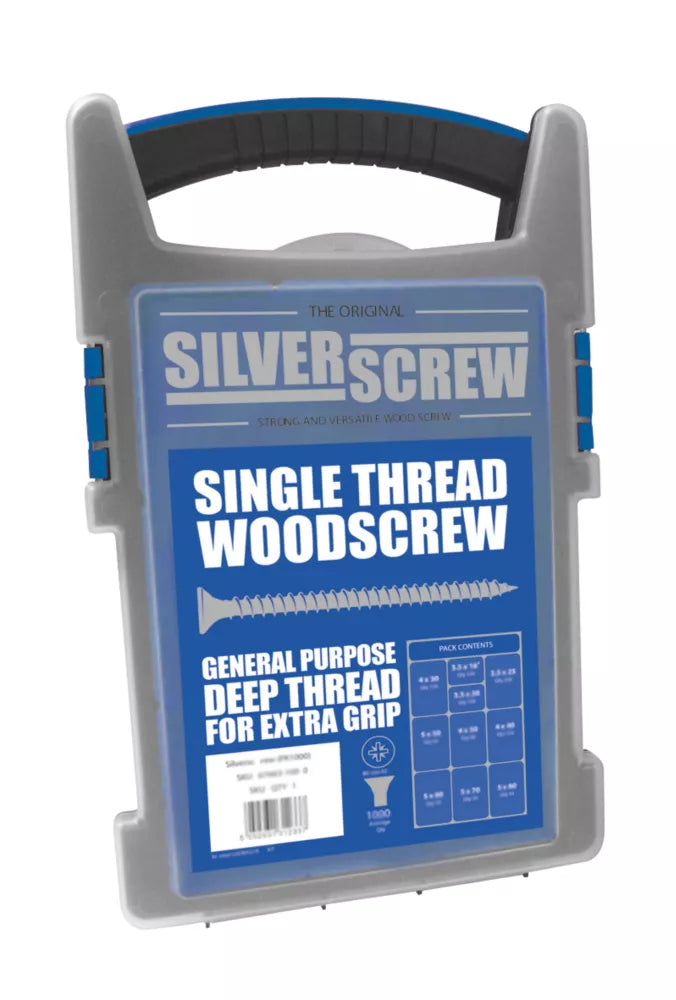 SILVERSCREW PZ DOUBLE-COUNTERSUNK WOODSCREWS GRAB PACK 1000 PCS