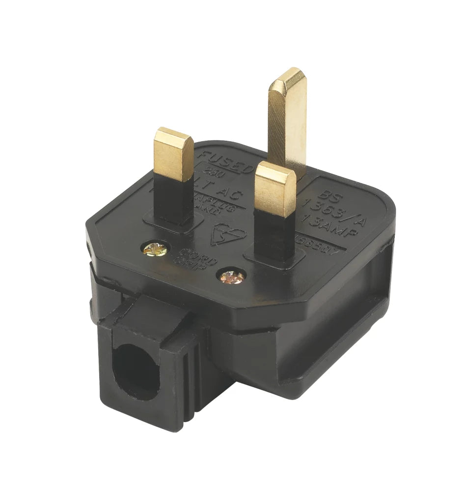 13A FUSED HEAVY DUTY PLUG BLACK