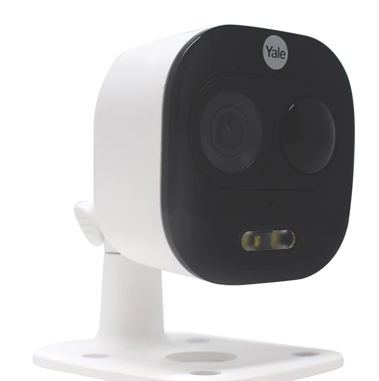YALE ALL-IN-ONE MAINS-POWERED WHITE WIRELESS 1080P INDOOR & OUTDOOR SQUARE WI-FI CAMERA