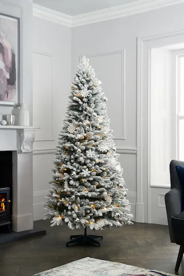 6ft Pre Lit Pre Decorated Pop Up Snowy Christmas Tree