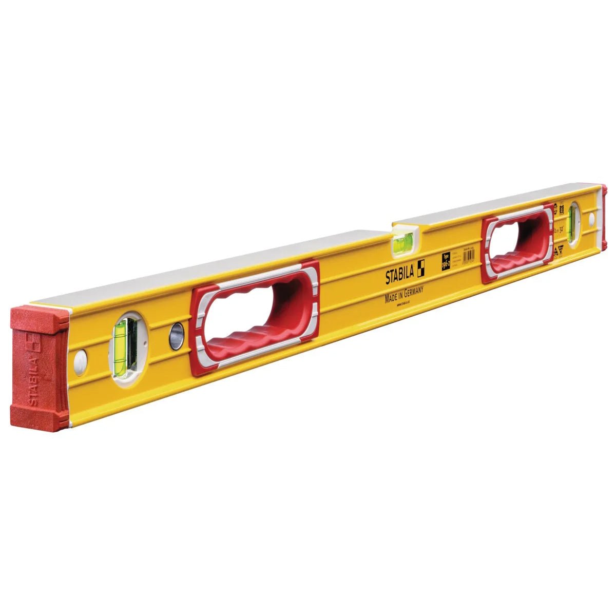 Stabila STB196280 80cm / 32" Double Plumb Vial Ribbed Spirit Level - 15234