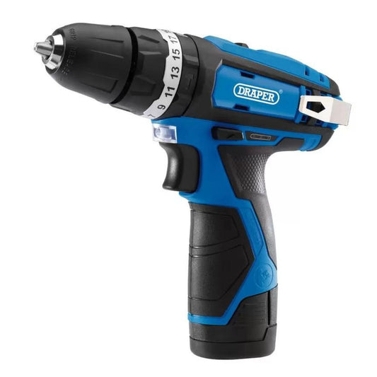 Draper TP12VDLI 12V Combi Drill & Impact Driver 2 x 1.5Ah Batteries With Fast Charger 70257