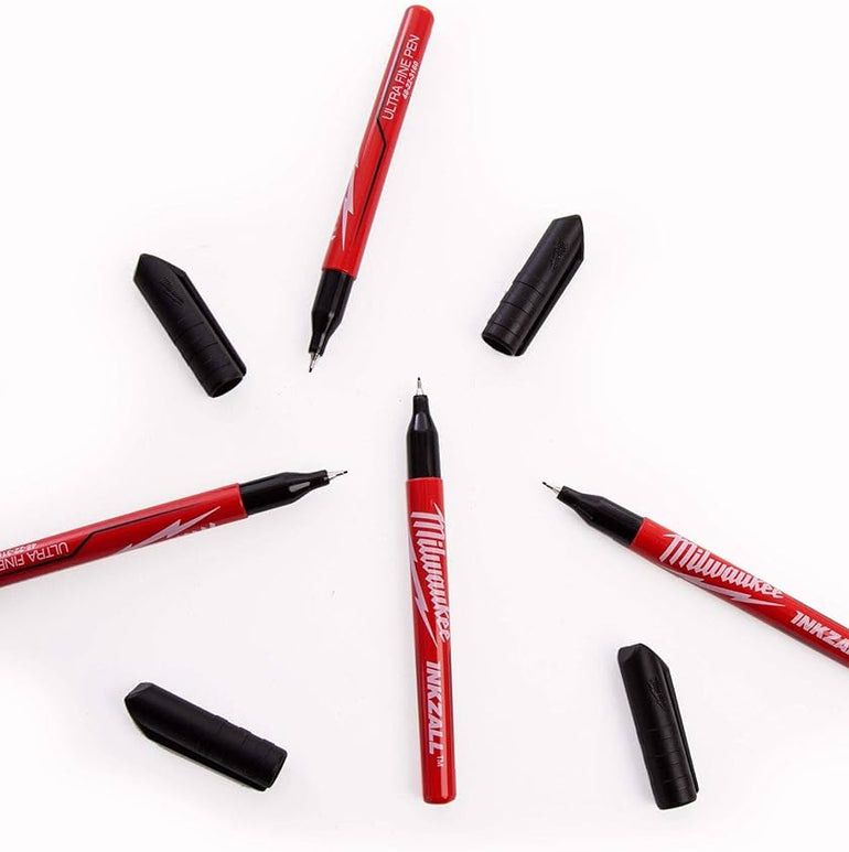 Milwaukee 48223164 - INKZALL Jobsite Fine Tip Black Pens - 4pc