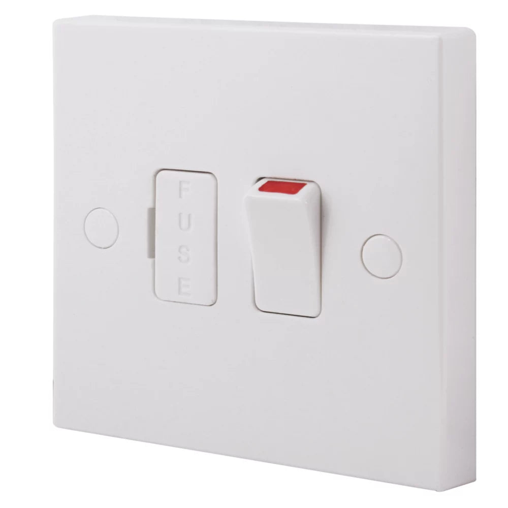 BRITISH GENERAL 900 SERIES 13A SWITCHED FUSED SPUR & FLEX OUTLET WHITE 5 PACK