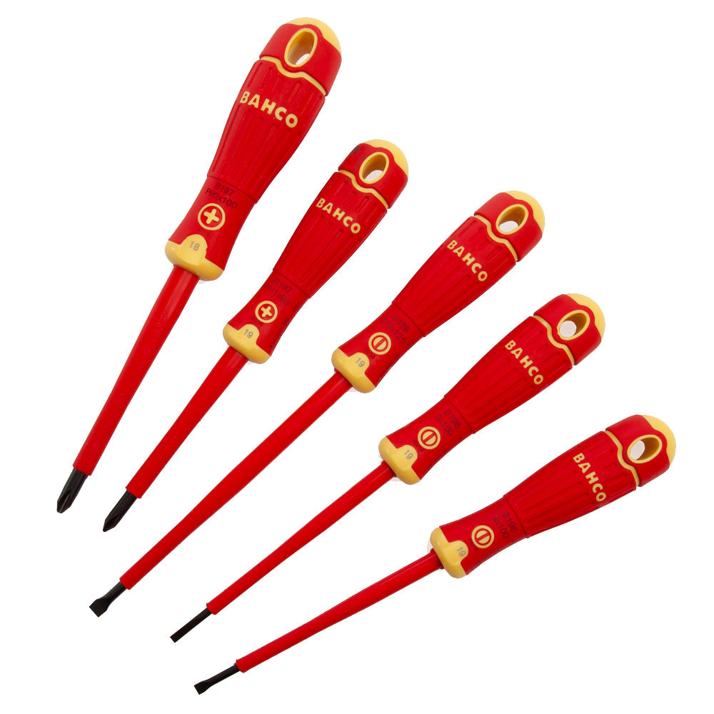 Bahco B220.005 VDE Insulated Screwdriver 5 Piece Set Slotted/Phillips 1000V