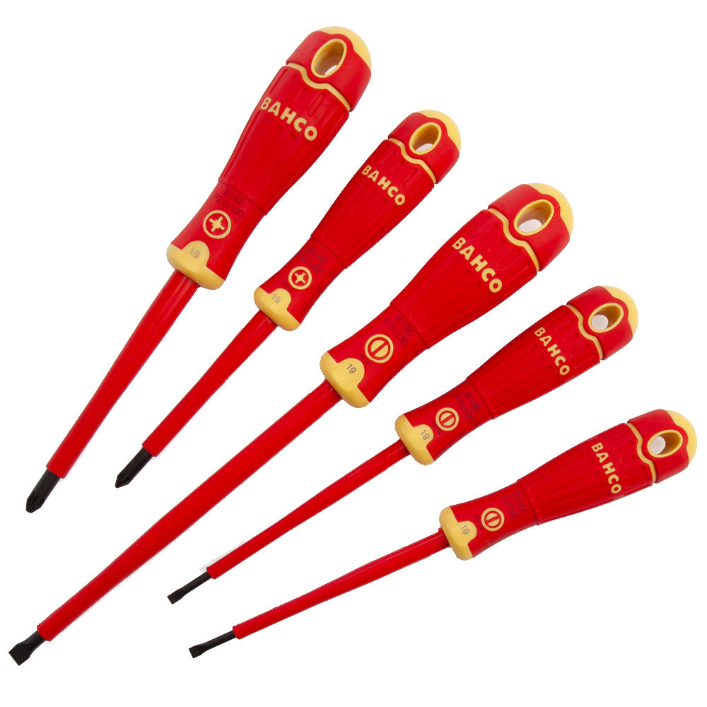 Bahco B220.015 VDE Insulated Screwdriver 5 Piece Set Slotted/Pozidriv 1000V BAHCOFIT