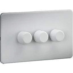 KNIGHTSBRIDGE 3-GANG 2-WAY LED INTELLIGENT DIMMER SWITCH MATT WHITE