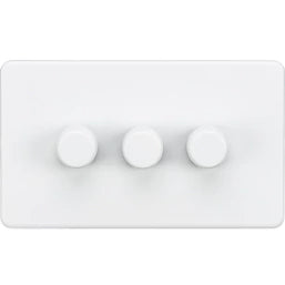 KNIGHTSBRIDGE 3-GANG 2-WAY LED INTELLIGENT DIMMER SWITCH MATT WHITE