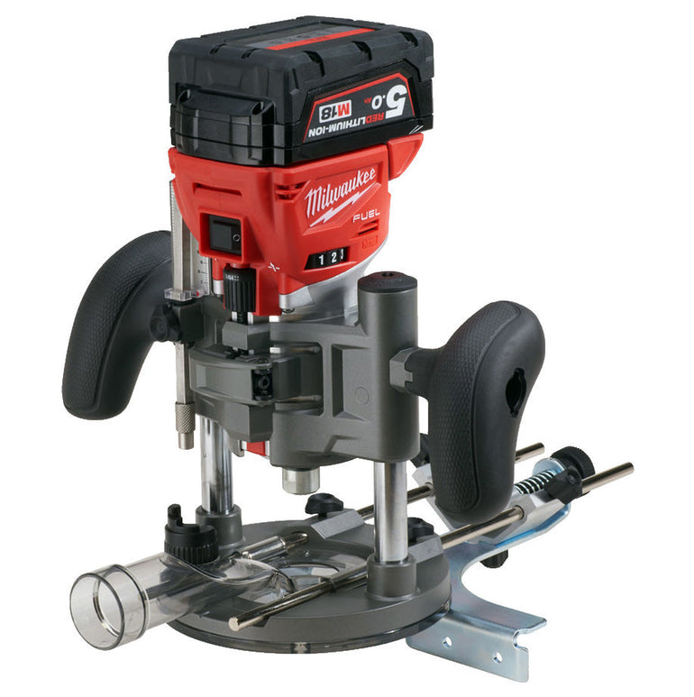 Milwaukee M18FTR-0X M18 18V Brushless FUEL Trimmer Router with 1 x 5.5Ah Battery Charger & Case