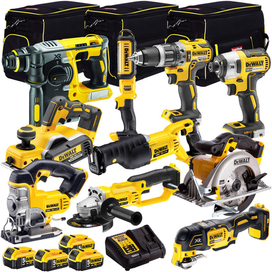 Dewalt 18V 10 Piece Cordless Kit With 4 x 5.0Ah Batteries Charger T4TKIT-7319