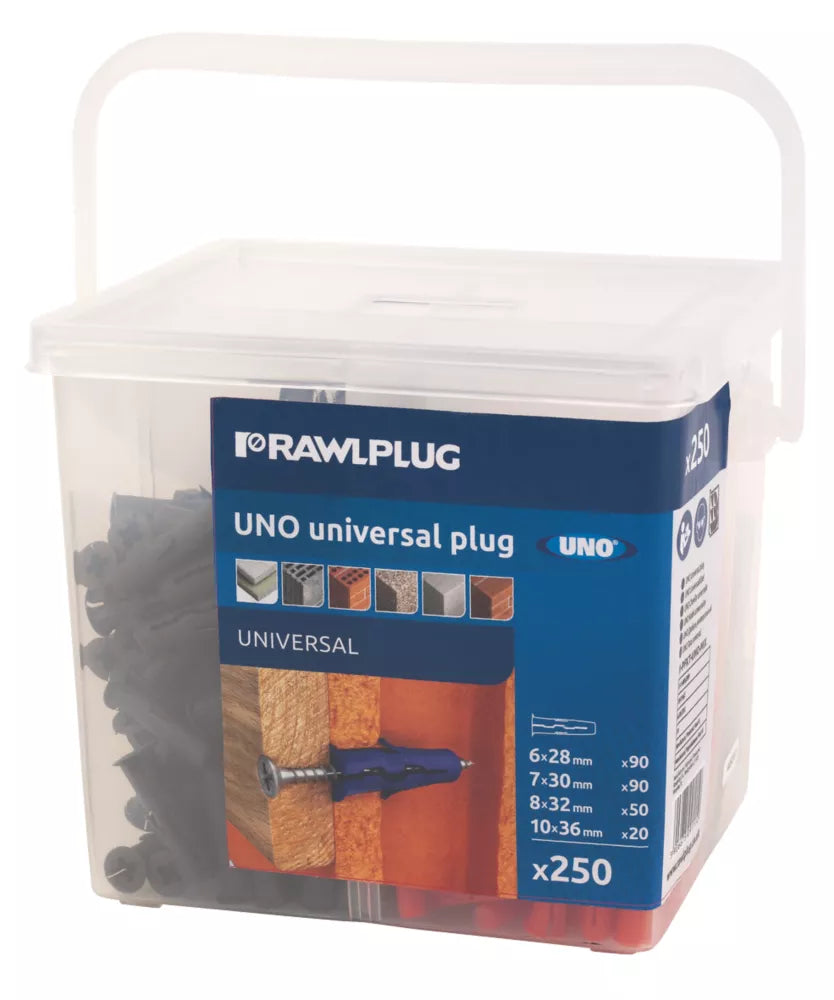 RAWLPLUG UNO MIXED WALL PLUGS 250 PCS